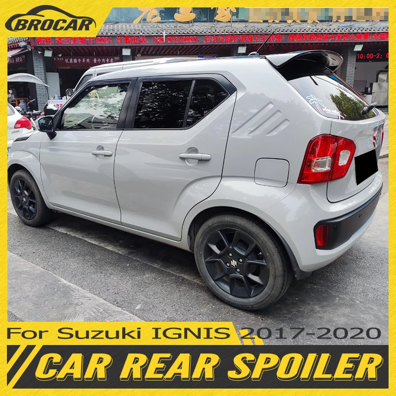 For Suzuki IGNIS Trunk Spoiler 2017 2018 2019 2020 - 2022 High Quality ABS Plastic Gloss Black Spoiler Trunk Boot Wing Spoiler