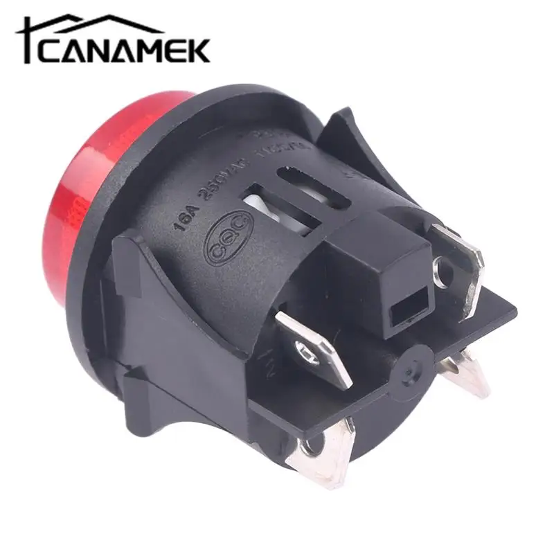 

1PC 4pins Touch Switch Red Push Button Switch TUV Certification Electrical Rocker Switch With Light Socket Power Switch PS18-16