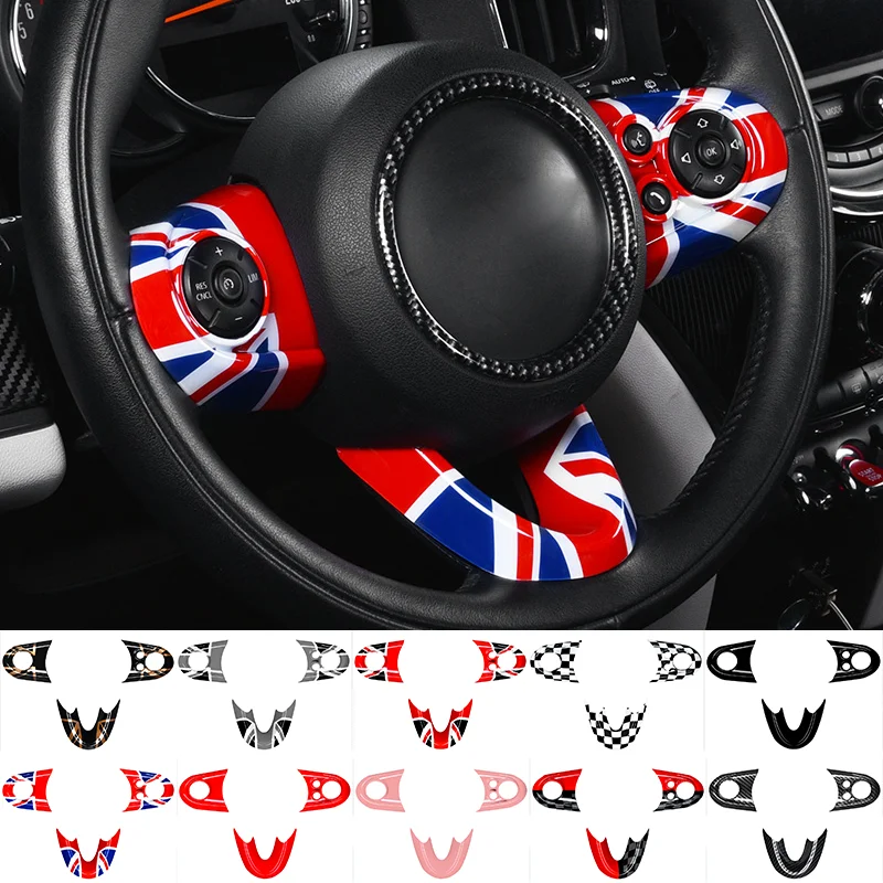 

F54 F55 F56 F57 F60 Union Jack Car Steering Wheel Button Switch Cover Trim For MINI Cooper Clubman Countryman Accessories