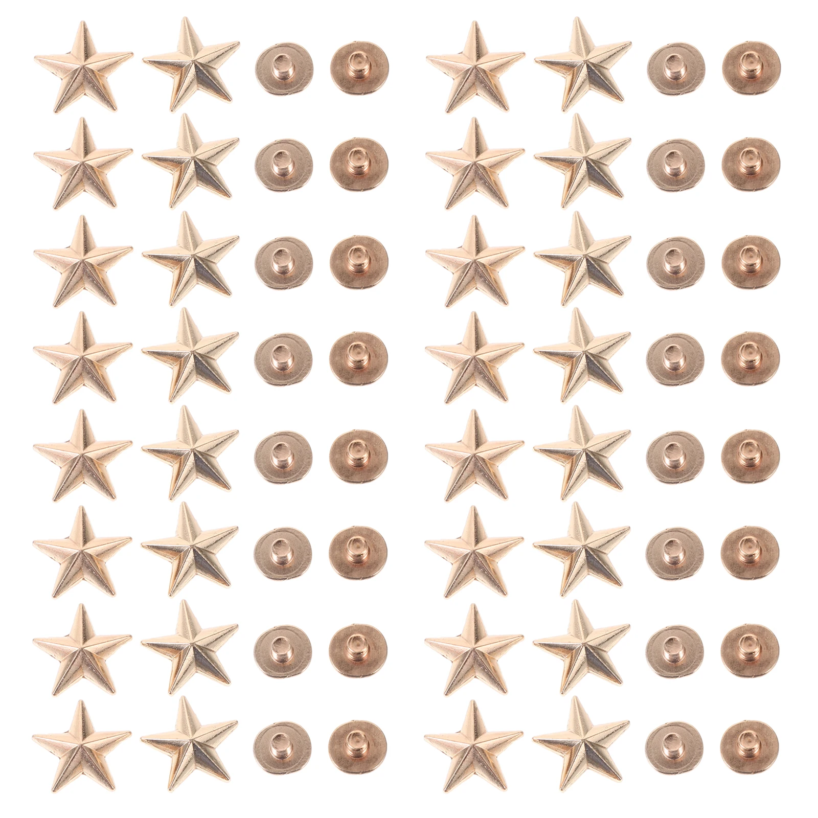 

50pcs 14mm Punk Star Rivets Alloy Clothing Bag Decor Spikes DIY Craft Supplies Lightweight Practical