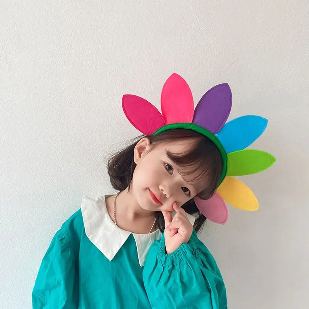 Props Holiday Gift Multi-color Niche Design Girl Hair Band Kids Hair Hoop Sunflower Headband Children's Day Headdress