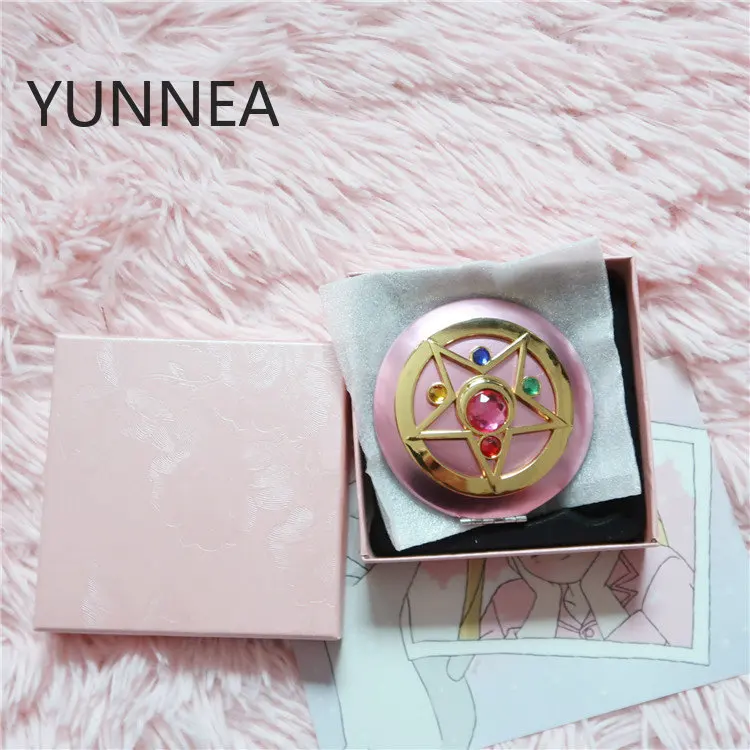 MIRROR Folding Sailor Moon R Moonlight Memory Series Crystal Star Case Cosmetic Make Up Compact Travel Sailor Moon Cosplay Box