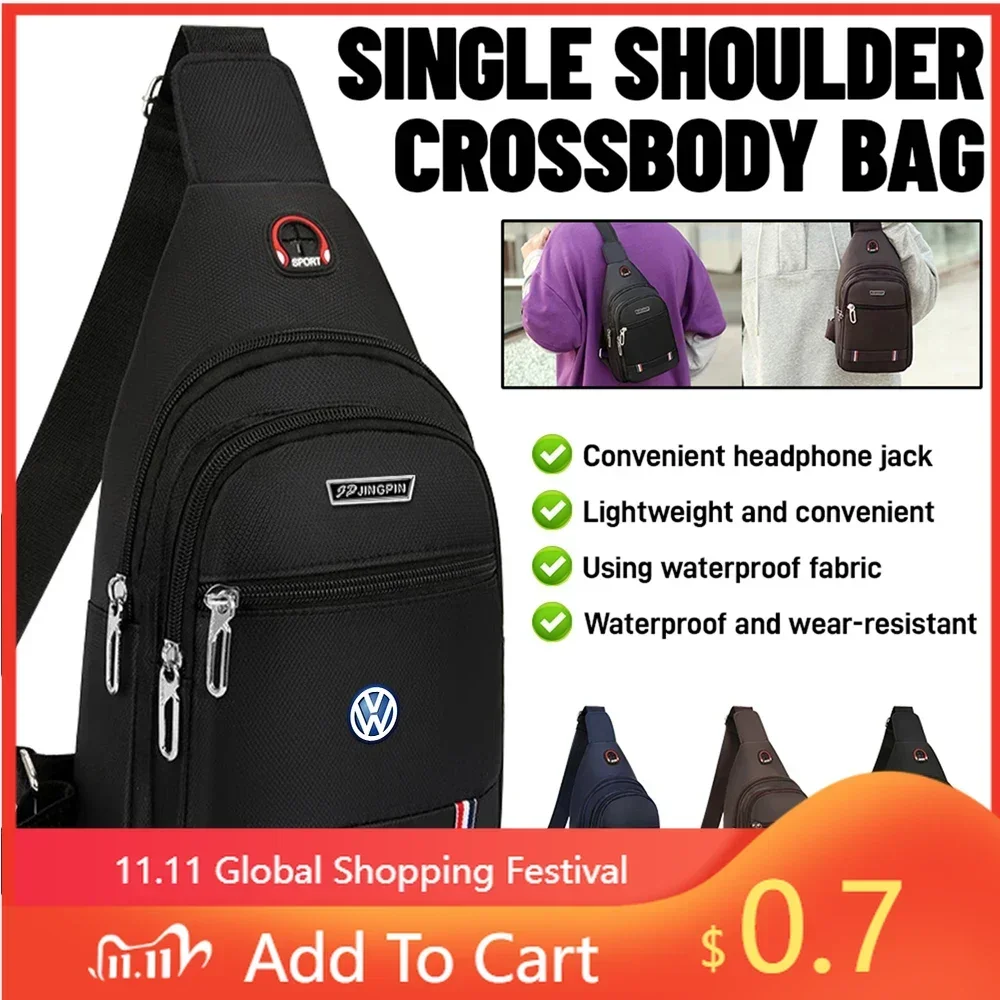 

Сумка-бананка/нагрудная сумка/сумка через плечо с логотипом VW для Volkswagen VW R Line GTI Golf 6 7 8 Polo CC Passat Tiguan L Touareg