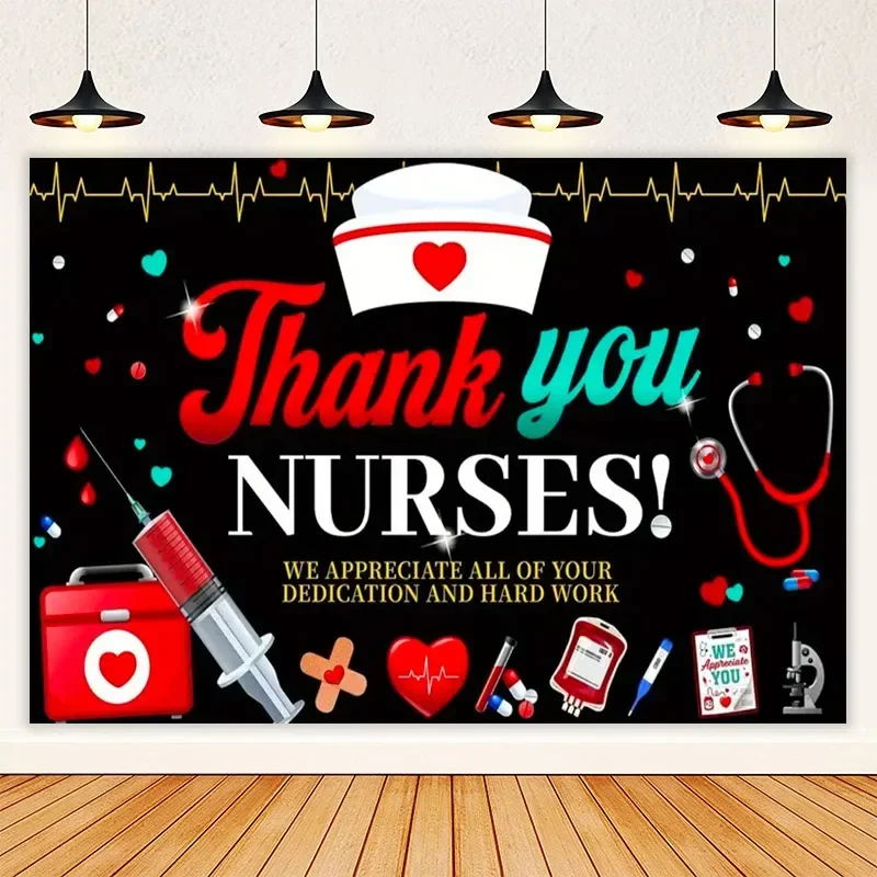 Nurse Appreciation Week D Backdrop Medical Photography Background Seasonal Holiday Backdrop for Indoor Outdoor Hospital Doctor