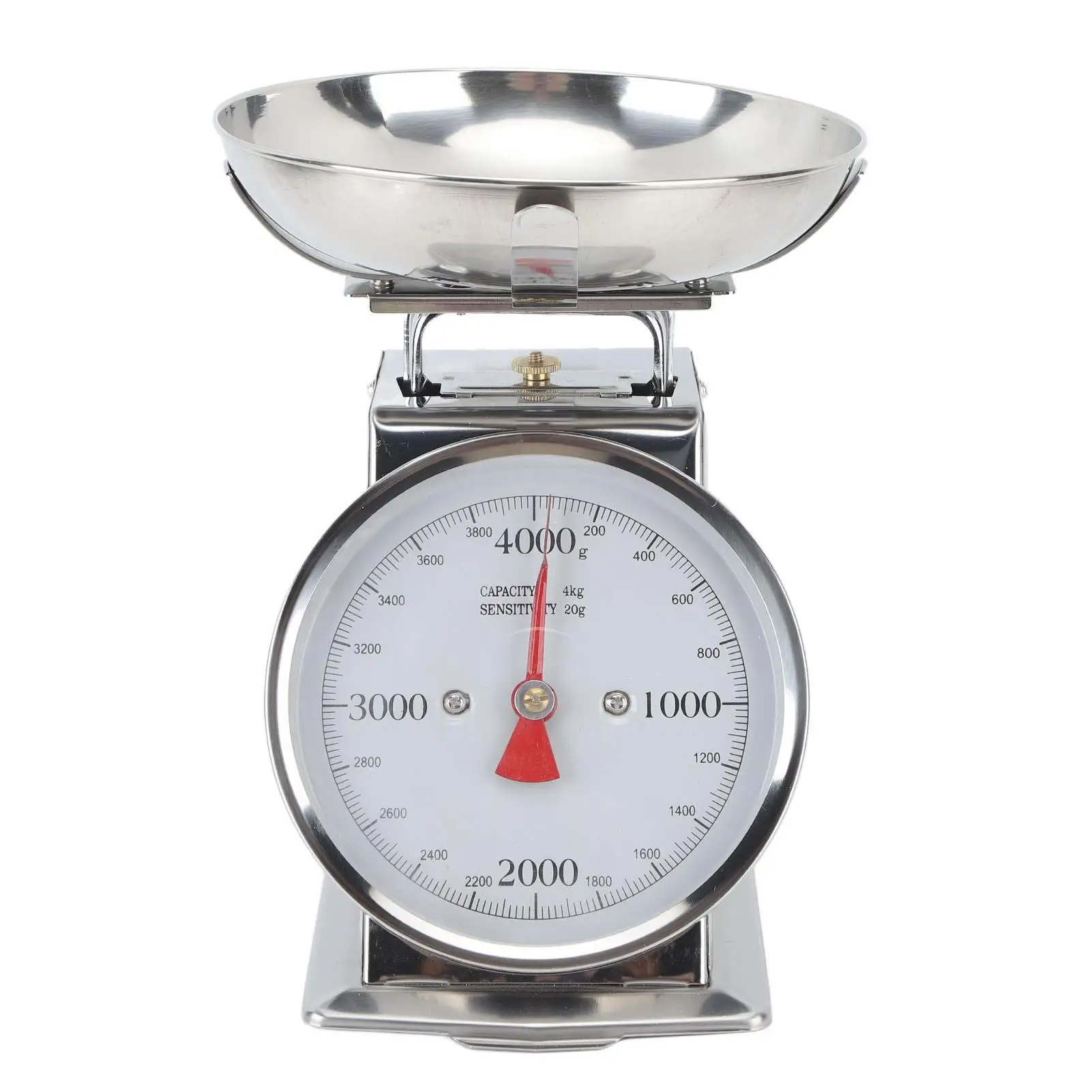 

Compact Stainless Steel Dial Food Scale with Removable Bowl - High Accuracy, Rust Proof & Easy Clean for baking