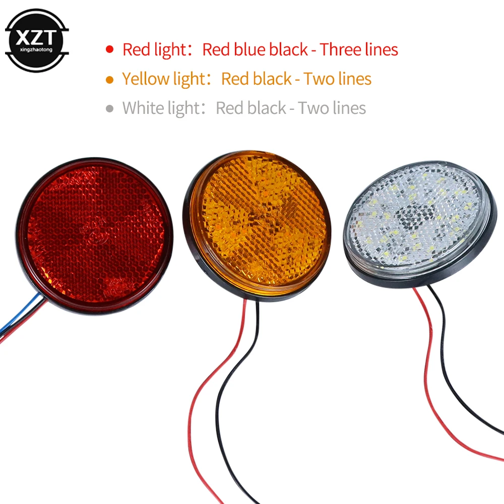 モーターサイクルリアバンパー,ラウンドヘッドライト,24 LEDモーター,外部ブレーキ,停止,車用,エンジン,トラック,12v