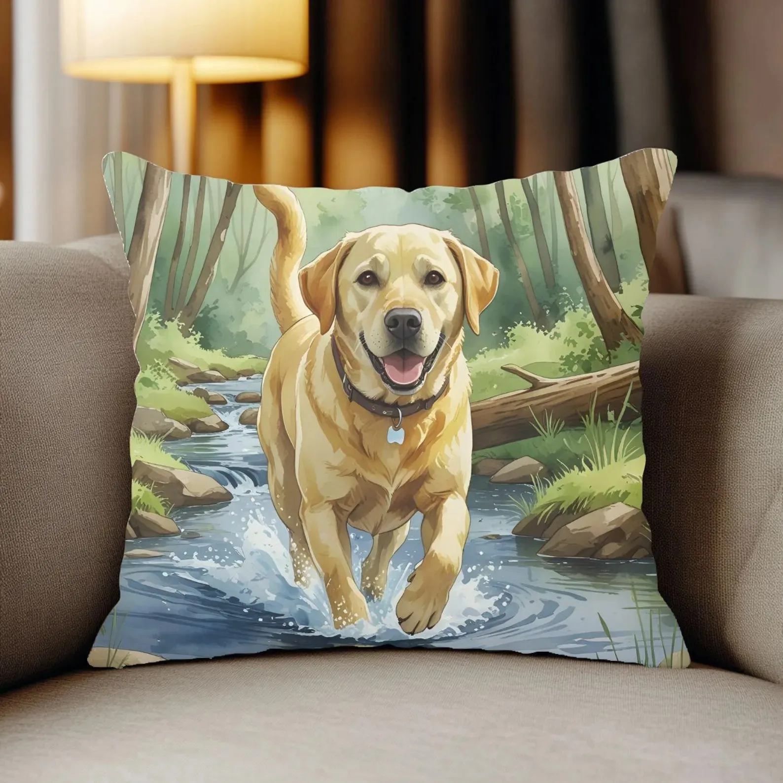 

Personalized Pet Throw Pillow Custom Text Painted Style Portrait Comfort Item for Deceased Pets to Cherished Memories Home Decor