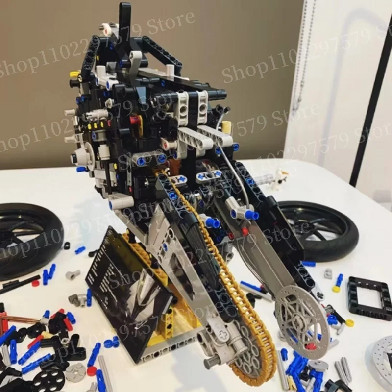 New Assembly Expert Puzzle Simulation Motorcycle Building Block Model Motorcycle Building Bock Assembly Toy Birthday Toys Gifts