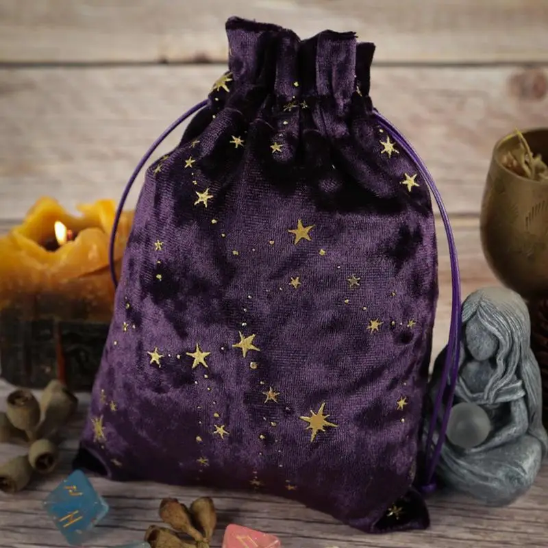 Drawstring Tarot Bags Storage Bag & Tarot Pouch With Drawstring Velvet Storage Bag Exquisite Tarot & Dice Bag Multifunctional