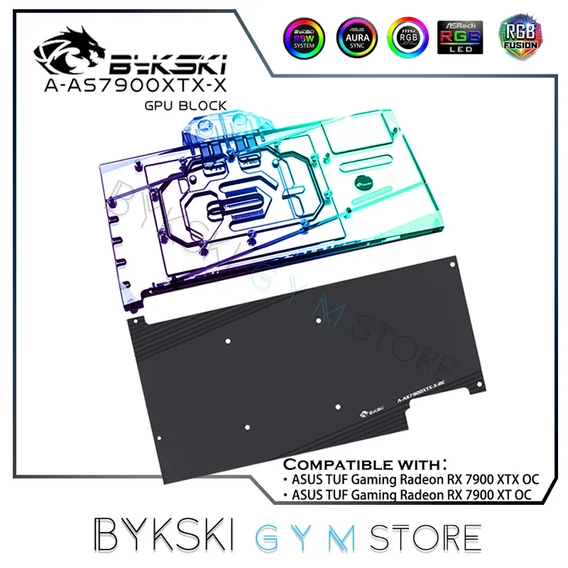 Bykski GPU Block Use for ASUS TUF Gaming Radeon RX7900 XTX / XT OC Card, Full Cover Water Cooling  Radiator A-AS7900XTX-X