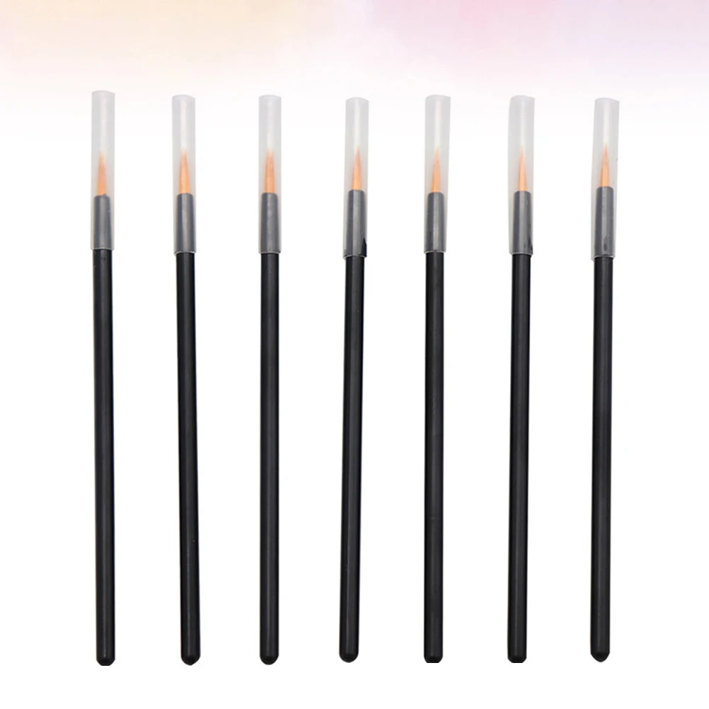 50Pcs 일회용 프리미엄 아이 라이너 브러쉬 세트 아이 메이크업 도구를위한 슬림 애플리케이터 완드 전문 여성 블랙