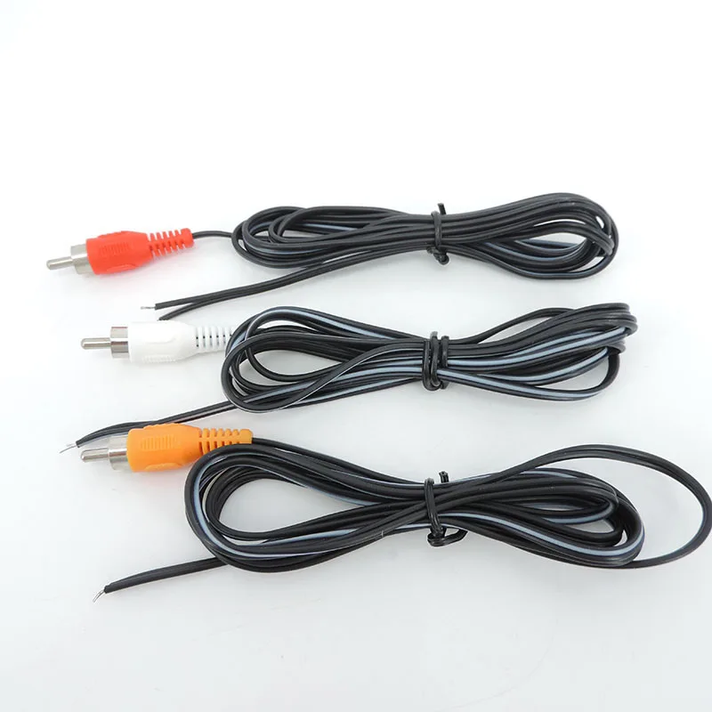 3pcs 1.5m 150cm 2pin Car Rca Male Audio connector plug Cable Av Single Video Speaker extension wire lead diy repair cord