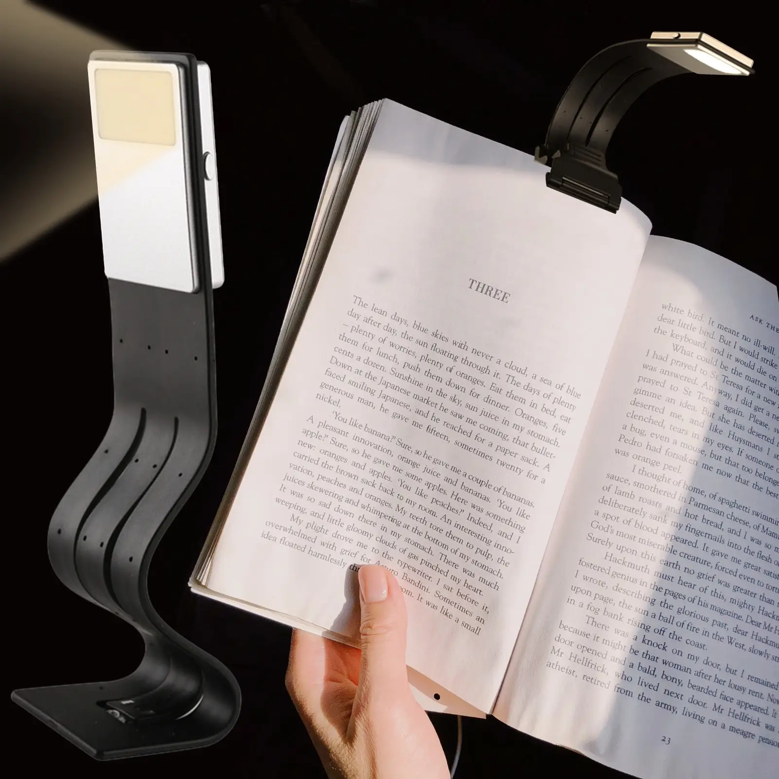 Imagem -04 - Portátil Led Luz do Livro de Leitura com Clipe Flexível Destacável Usb Lâmpada Recarregável para Leitores Kindle Ebook