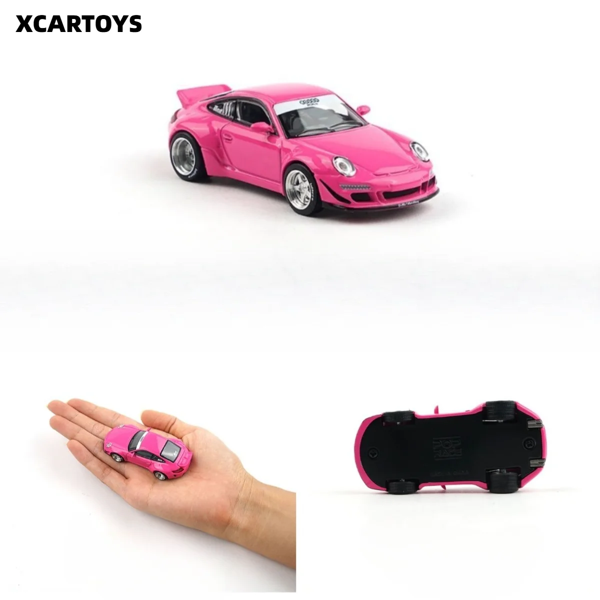 POP RACE 1:64 alloy car model RWB 997-pink, collection car model