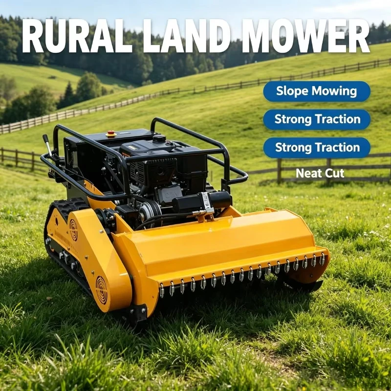 Remote Control Crawler Lawn Mower Long Distance Wireless Control Robot Mower Large Area Greening