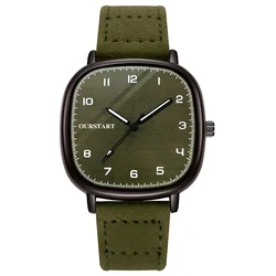 Brand Quartz Watch Youth Student Watch Vintage Square Dial Leather Belt Wristwatch Casual Fashion Men Women Gift Clock Wholesale