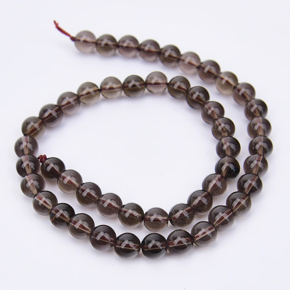 APDGG 8mm Natural Smoky Quartz Smooth Round Loose Beads Strands 15.5" Jewelry DIY view 4