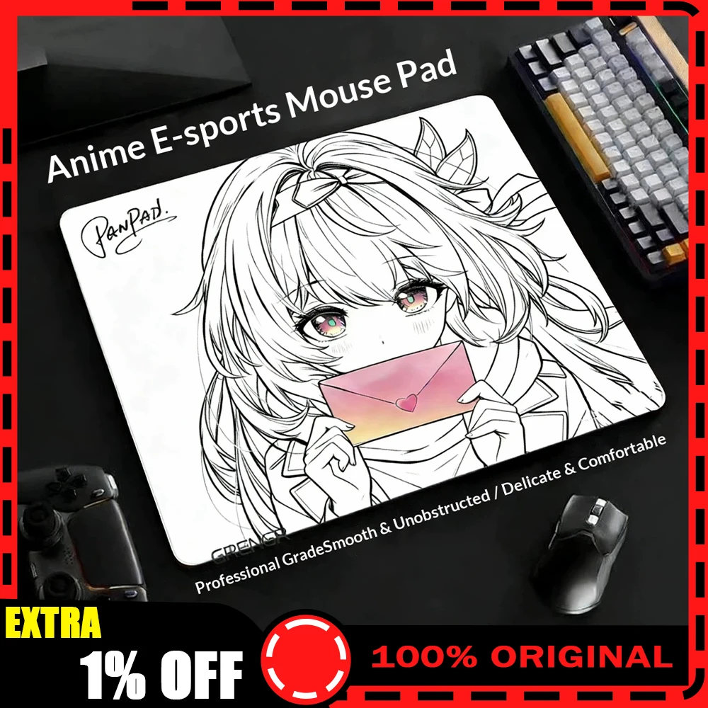 PAN Esports Love Letter Glass Gaming Mousepad  FPS Both Speed And Smoothness Mouse Pad For TTK APEX CSGO PC Accessories Gifts