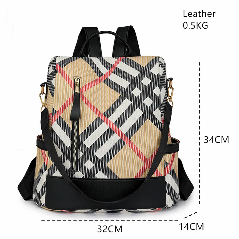 ريترو ستايل عالية السعة حقائب النساء مكافحة سرقة تصميم حقيبة الظهر عادية السفر بولي Leather الجلود الإناث حقيبة الظهر المرأة حقائب كتف جديدة