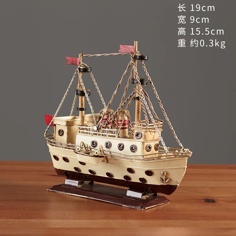 

American retro objects antique nostalgic ship model creative home living room office wine cabinet decoration ornament