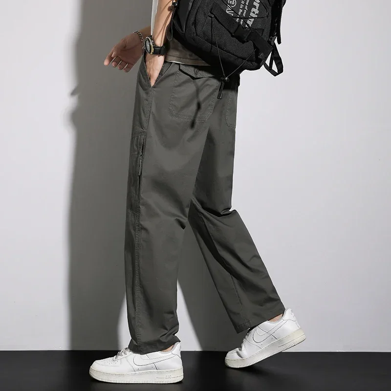 

Men's Casual Cargo Pants Streatwear Sport Pants Big Size Mens Cotton Loose Fit Multiple Pockets Men's Pants