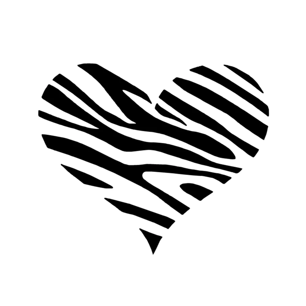 

Zebra Print Heart Love Pattern Vinyl Decal, Cute Animal Sticker for SUV Truck Van Laptop, Waterproof Auto Exterior Decor