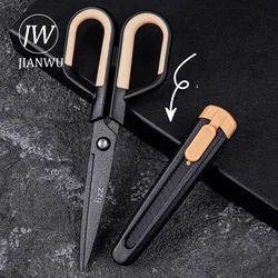 JIANWU Two-in-one Multifunctional Non-adhesive Stainless Steel Scissors Creative DIY Cutting Tool Student Supplies Stationery