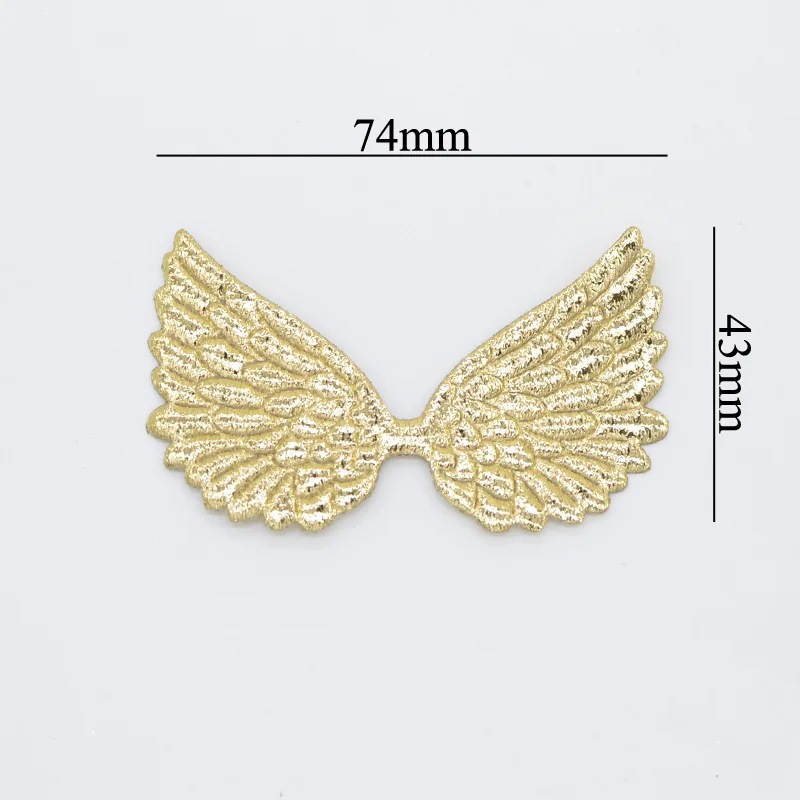 40Pcs Two Side Wing Patches Shiny Angel Wing Head Bow Padded Applique Cake Topper Crafts Scrapbooking Girls Hair Accessories