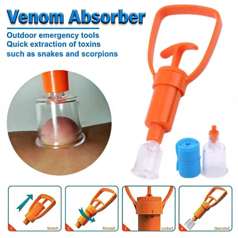 Insect Bug Bee Sting Snake Bite Venom Extractor Suction Kit Tool Pump First Aid Safety Fast Emergency for Hiking Backpacking