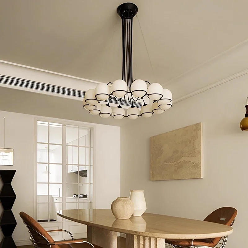 

Italy Design Glass Bubble Master Bedroom LED Pendant Light Nordic Counter Lobby Villa Chandeliers Home Decor Lamp High-end Lamps