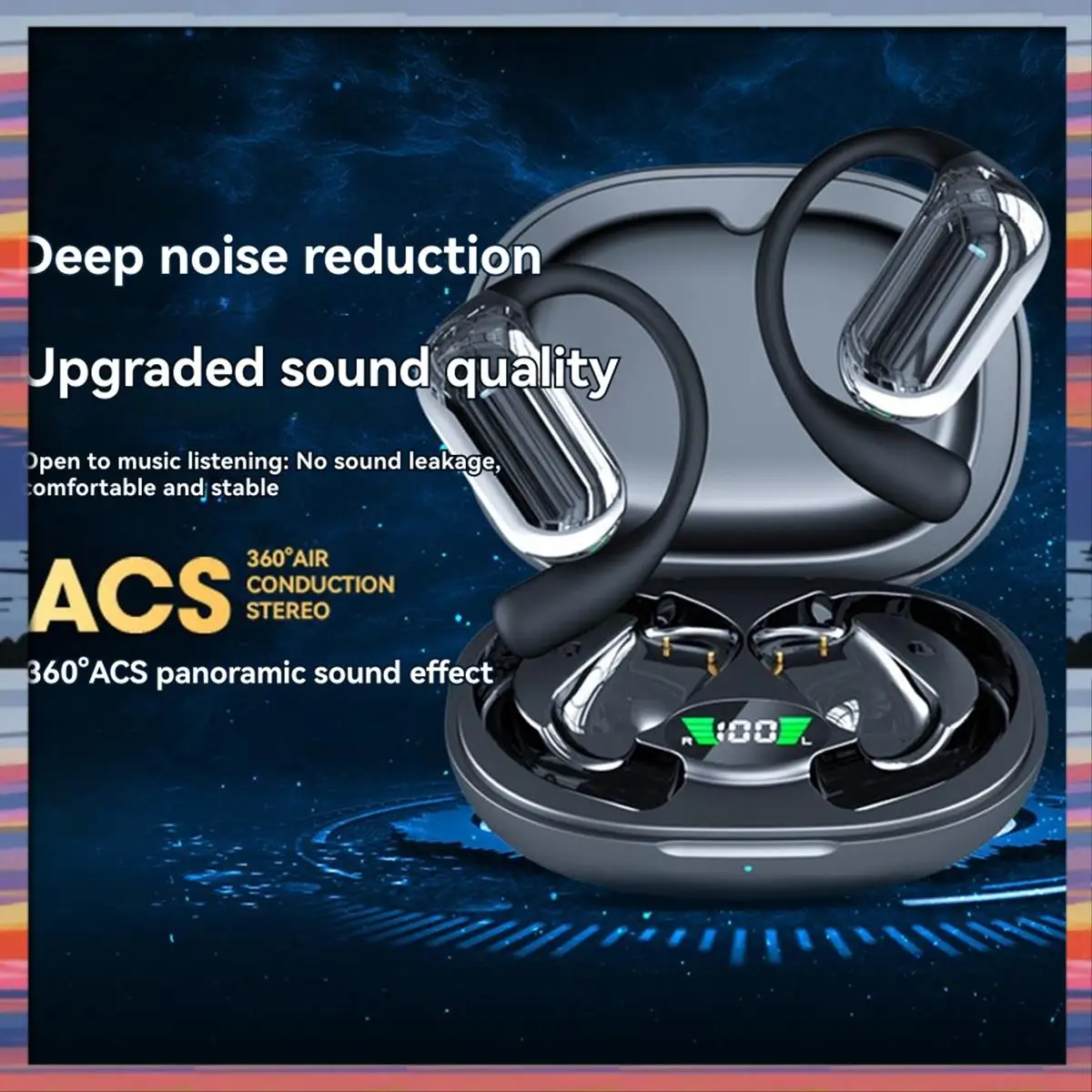 AC18(Guaranteed) AI Translation Earbuds BT 5.3 With Ear Hook Translator Headphones Open Ear Headphones For Running Fitness Learn