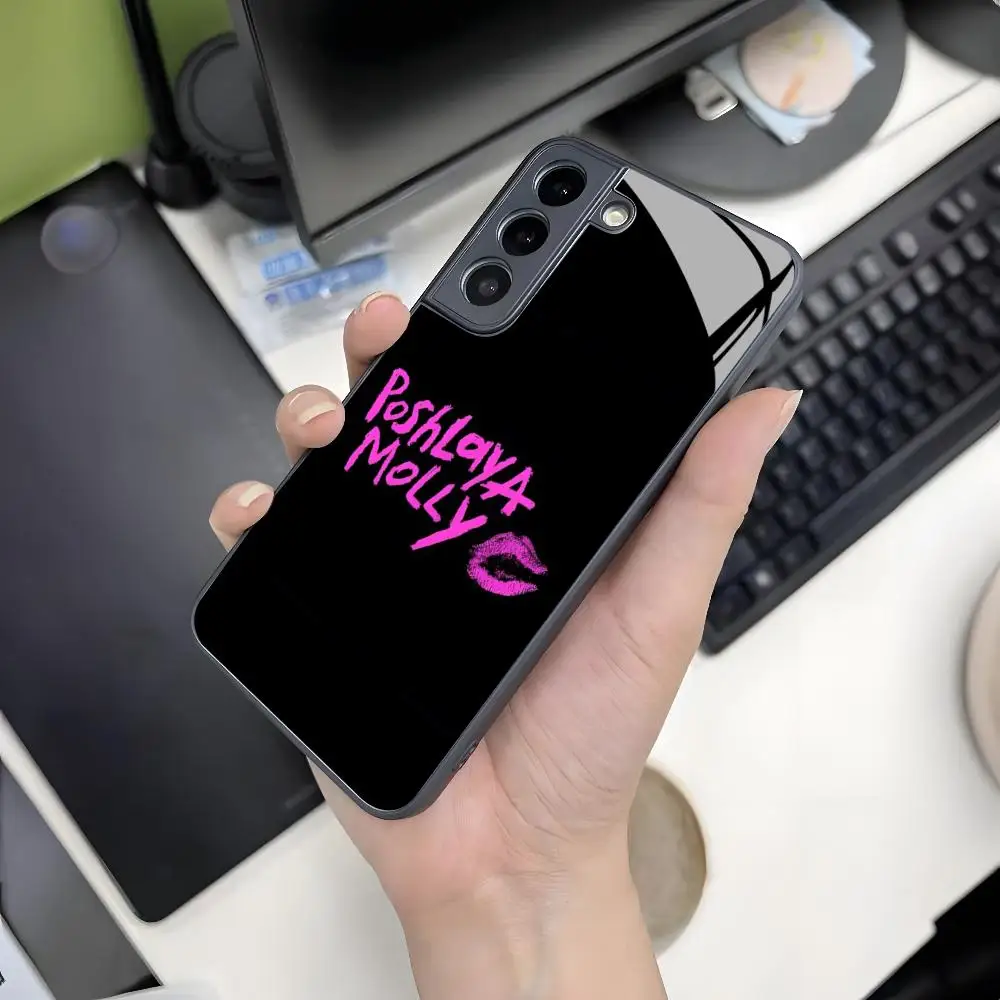 Модный чехол для телефона Poshlaja Molli для Samsung Galaxy S26 S25 S24 S23 S22 S20 Fe S21 Edge Ultra Plus Fe с магнитным стеклянным покрытием