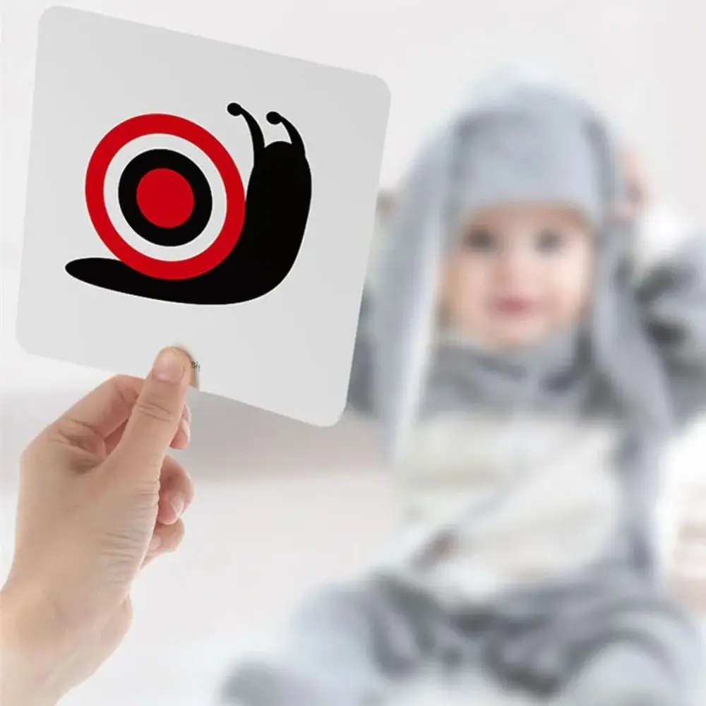 Cartões de estimulação visual do bebê de papel montessori jogos de visão flashcards de alto contraste reutilizáveis requintado cartões flash do bebê