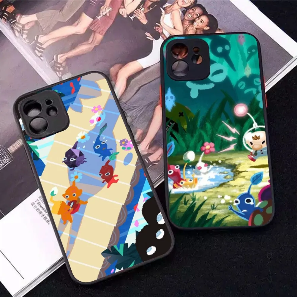 

Classic Animation PIKMIN Phone Case For IPhone 14 11 12 13 Mini Pro Max 8 7 Plus X XR XS MAX Translucent Matte Cover