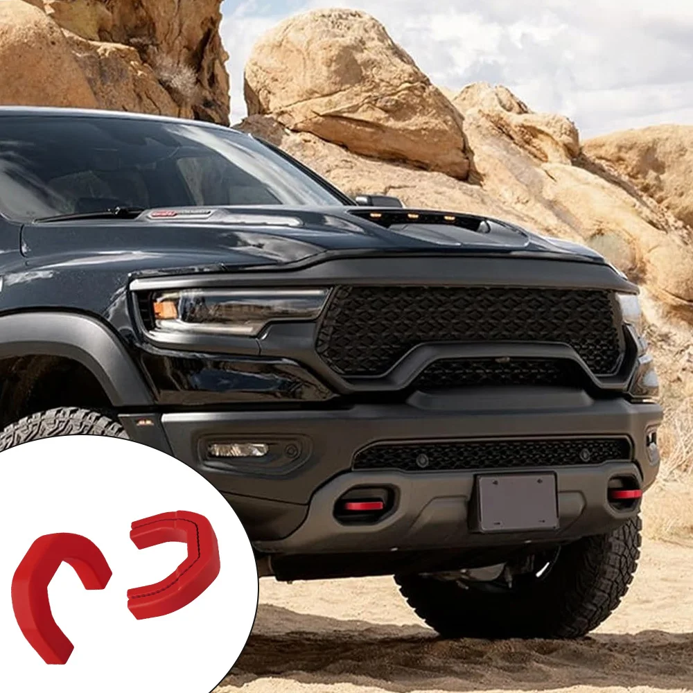

For Dodge RAM 1500 2019 2020 2021 2022 2023 2024 2025 2pcs Front Tow Hooks Hitch Covers Accessories 68272944AB 68272945A