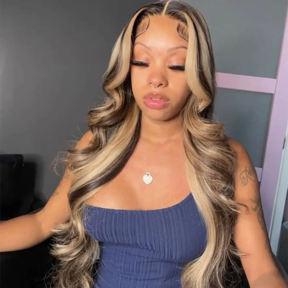 

Body Wave Highlight Wigs Human Hair 13x4 13x6 HD Lace Frontal Wig 30Inch Colored Loose Wave Lace Front Human Hair Wigs For Women