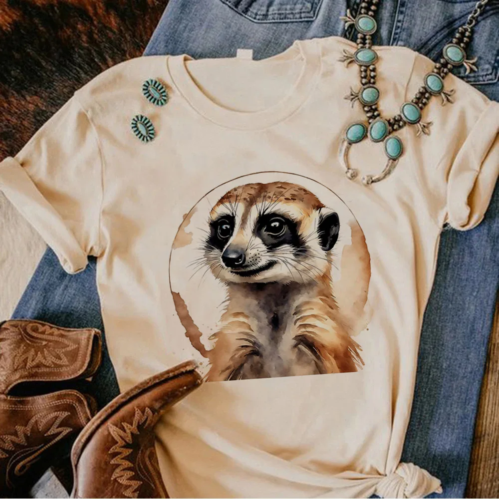 

Meerkat t-shirts women comic t shirt female harajuku manga designer clothing