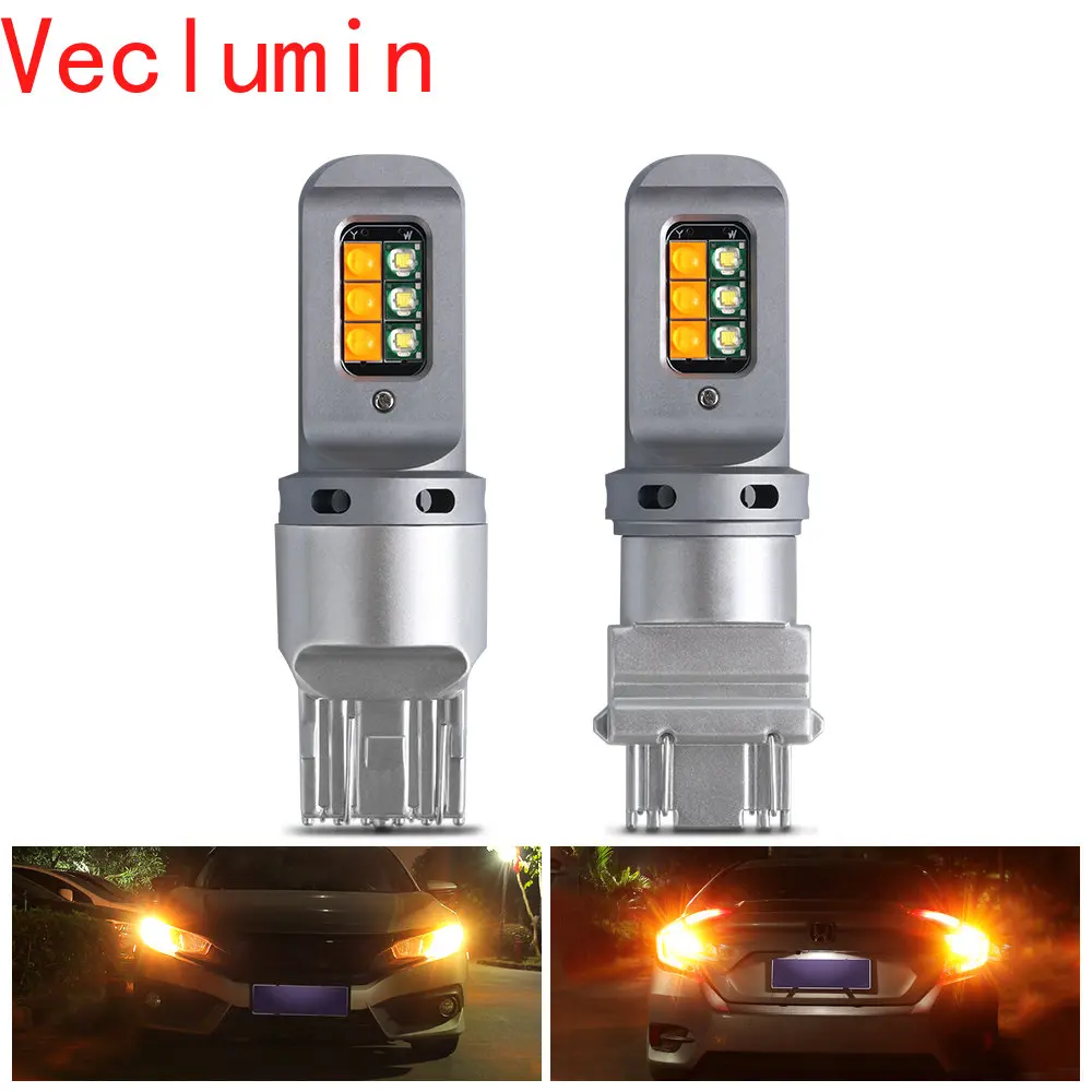 Декодирование Ba15s, двухцветная СВЕТОДИОДНАЯ лампа с указателем поворота 1156, сигнал поворота 7440, дневная ходовая лампа Cree 12smd, сигнал поворота, дневная ходовая лампа