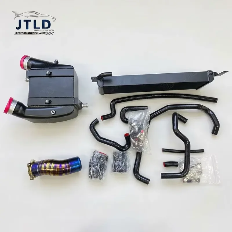 Water to Air Chargecooler Intercooler Kit for Audi RS4 RS5 B9 B9.5 EA839 2.9L Twin Turbo V6 With Burnt Blue Titanium Intake