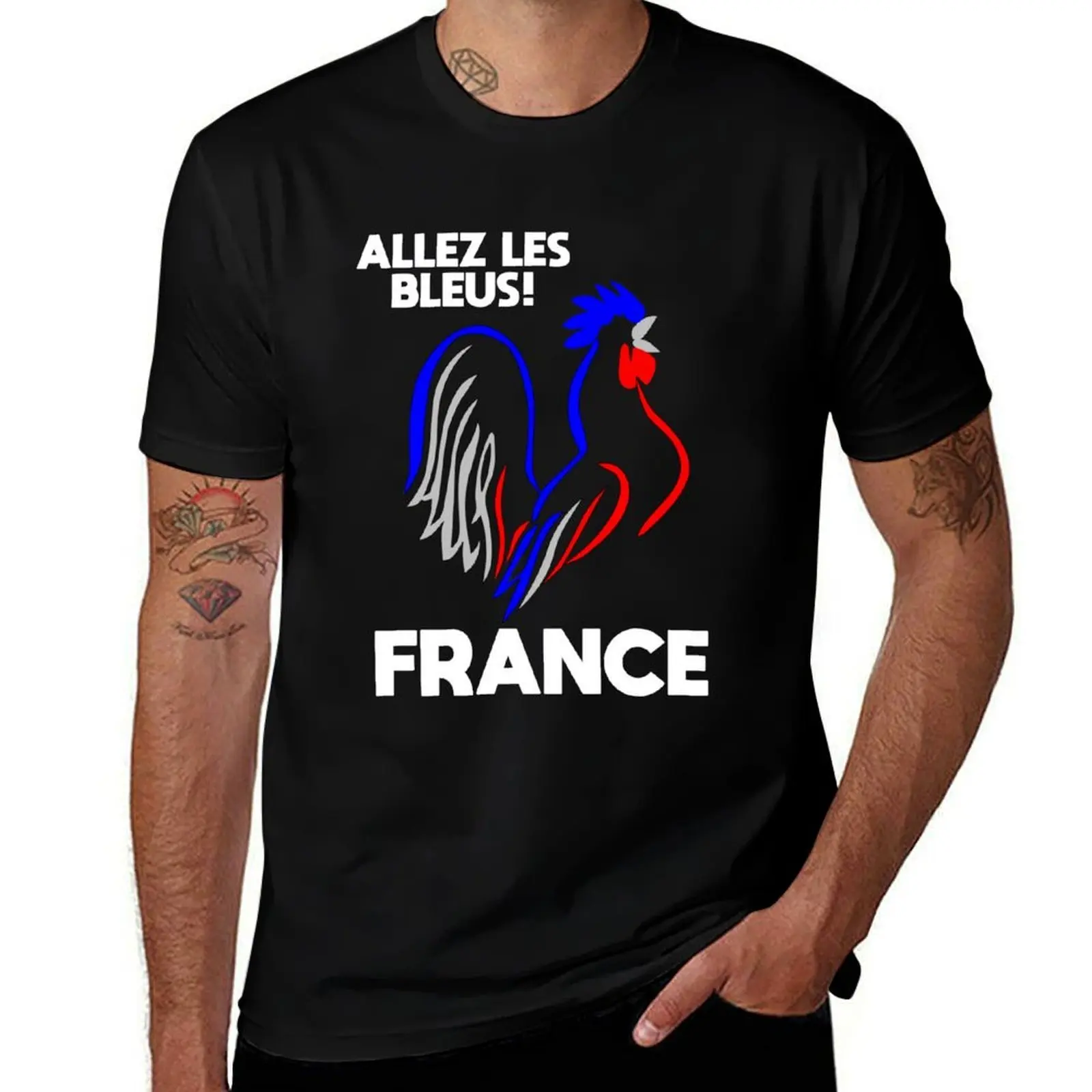 Футболка с дизайном GO BLUE-ALLEZ LES BLEUS FRANCE, высокоэластичная спортивная футболка
