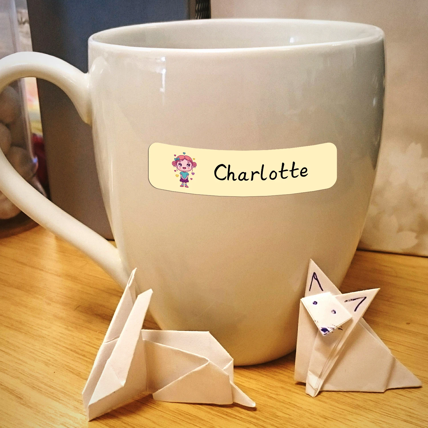 Personalized Little Girl Waterproof Name Stickers For Kids Animal Designs Eco Friendly Labels For School Bags Books Stationery