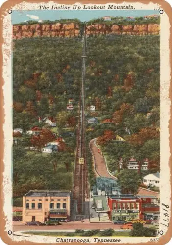 Metal Sign - Tennessee Postcard - The incline up Lookout Mountain, Chattanooga,