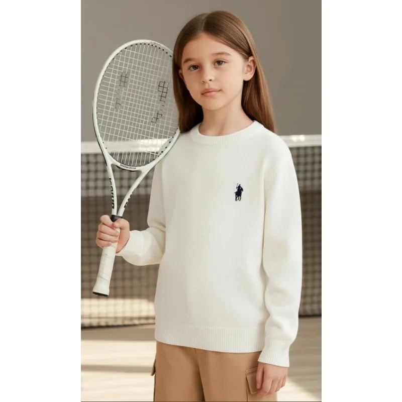 

2025 Fall/Winter Boys' and Girls' Crew Neck Knit Pullover, Children's Warm Knit Embroidery - Timeless Charm