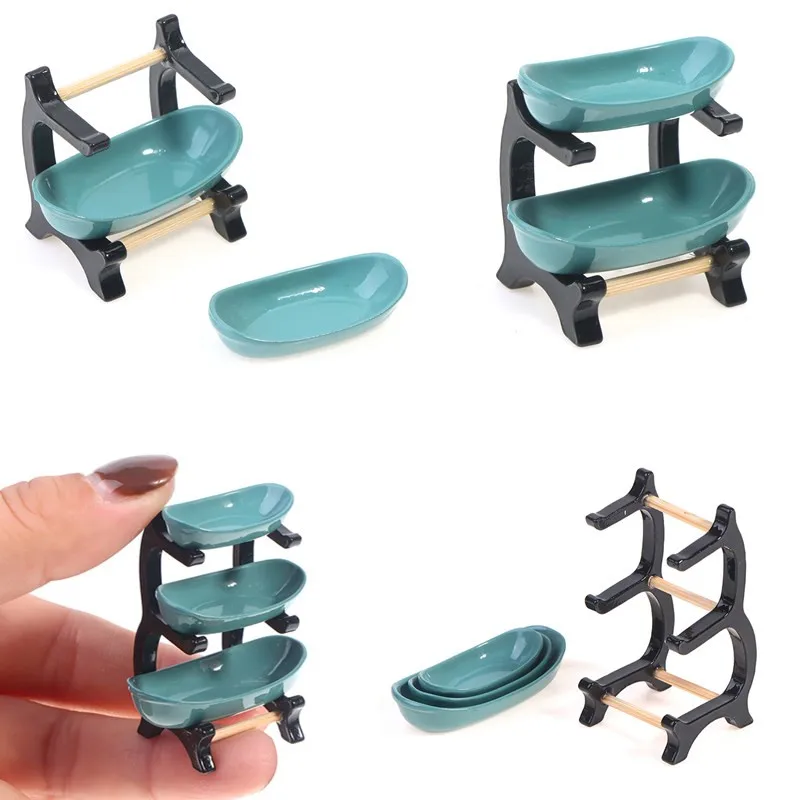 Dollhouse Miniature Furniture Shelf Bookshelf Storage Display Rack Kitchen storage rack Dollhouse Furniture Accessories