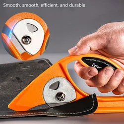 1pc 45mm Rolled Material Cutter-Rotary Blade Utility Knife w/ Solid Base Large Handle for Cutting Carpet, Linoleum,Fabric,Paper