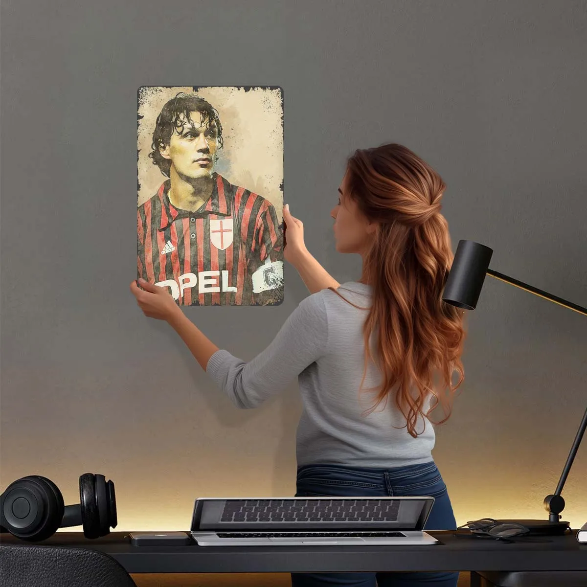 Paulo Maldini Acmilan Metal Sign Customizable Sports Poster Room Decorations Vintage Tinplate Signs for Wall Art Decoration Home