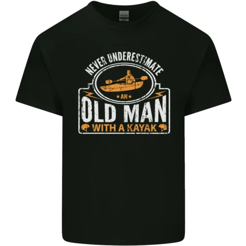 An Old Man With A Kajak Kayakfahren Lustig Herren Baumwolle T-Shirt