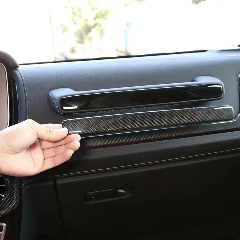 For Mercedes-Benz G-Class W463 2007-25 Real Carbon Fiber Car Co-Pilot Glove Box Handle Cover Decorative Sticker Car Accessories
