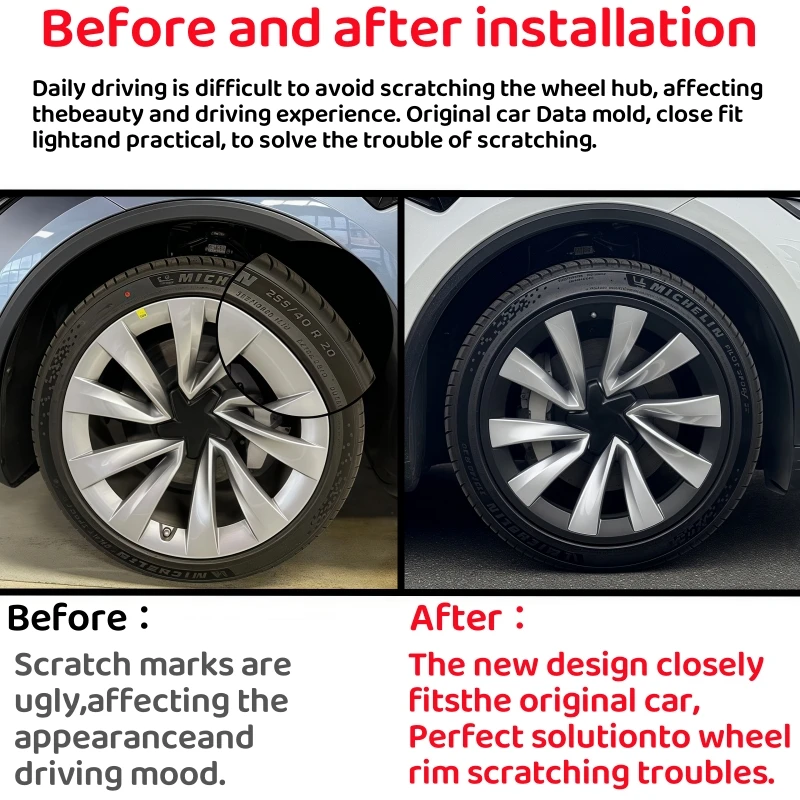 For Tesla Model Y Juniper 2025 20 Inches Wheels ABS Rim Guard Rim Car Hubcap Cover Protection Hubcap Patch Scratch Proof Hub Cap
