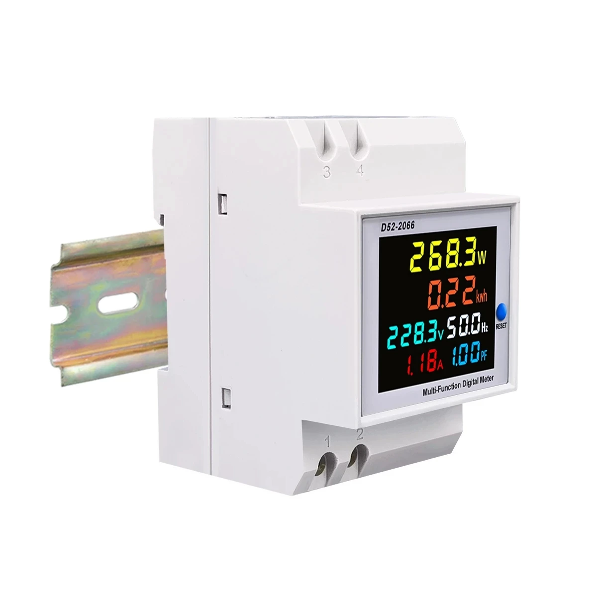 Imagem -03 - Medidor de Energia Monofásico Trilho Din Monitor de Uso de Eletricidade ac 40300v 100a Voltímetro Amperímetro Watt Kwh Medidor de Energia de Frequência